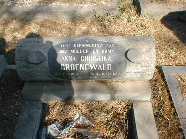 GROENEWALD Anna Christina 1904-1983