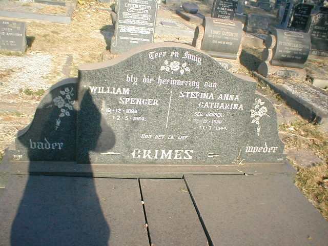 GRIMES William Spencer 1880-1954 &amp; Stefina Anna Catharina JOUBERT 1880-1944