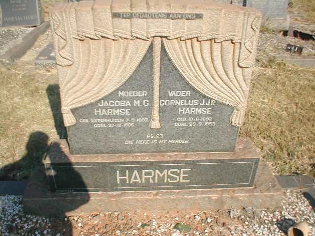 HARMSE Cornelus J.J.R. 1892-1953 &amp; Jacoba M.C. ESTERHUIZEN 1897-1985