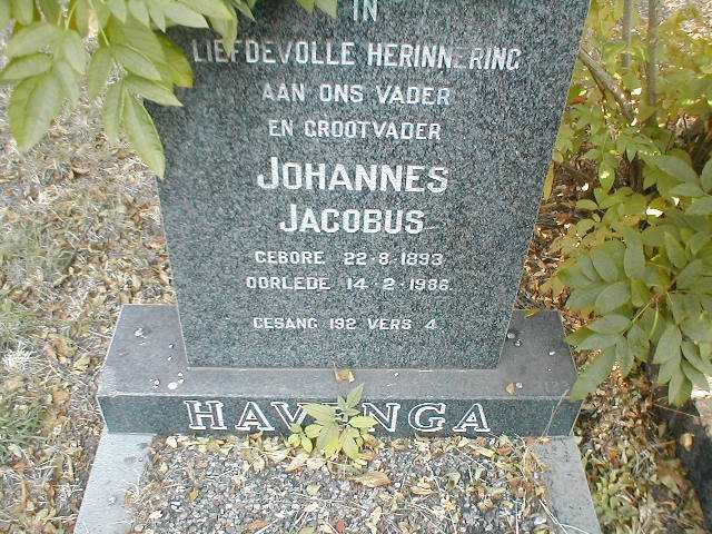HAVENGA Johannes Jacobus 1893-1986