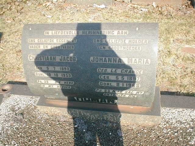 HUMAN Christiaan Jacob 1893-1959 &amp; Johanna Maria LE GRANGE 1897-1968