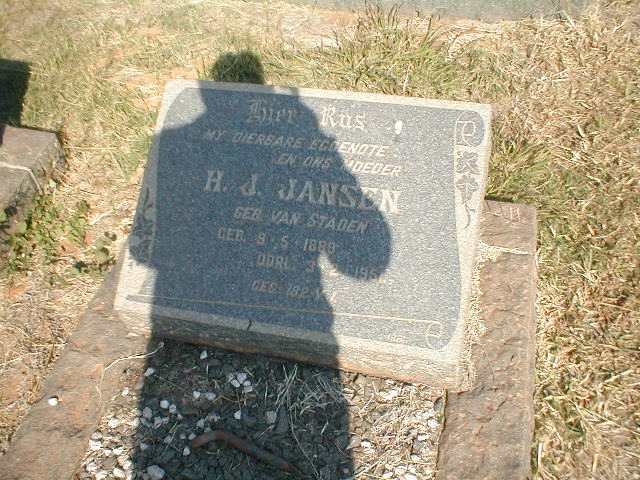 JANSEN H.J. nee VAN STADEN 1889-1951