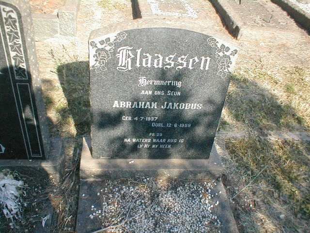 KLAASEN Abraham Jakobus 1937-1969