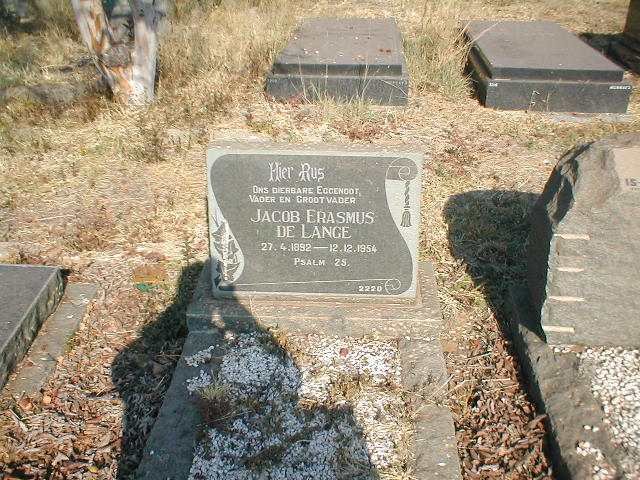 LANGE Jacob Erasmus, de 1892-1954