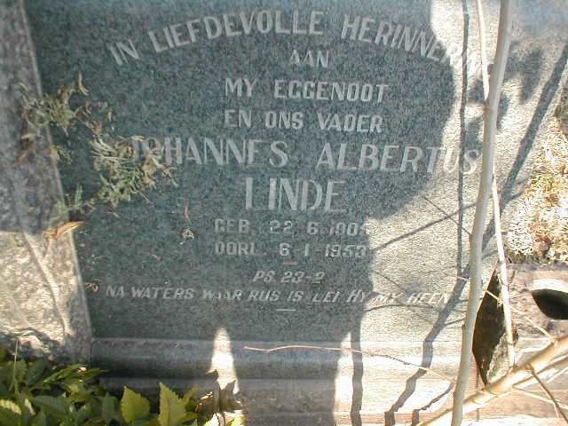 LINDE Johannes Albertus 1905-1953