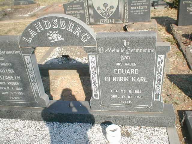 LANDSBERG Eduard Hendrik Karl 1892-1955