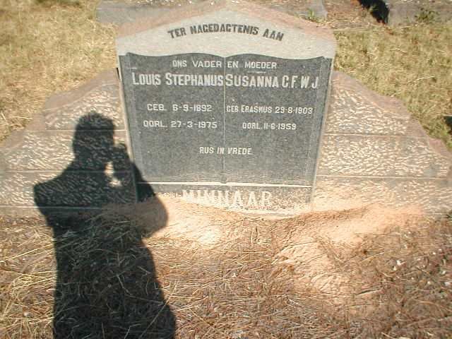 MINNAAR Louis Stephanus 1892-1975 &amp; Susanna C.F.W.J. ERASMUS 1903-1959