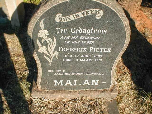MALAN Frederik Pieter 1887-1961