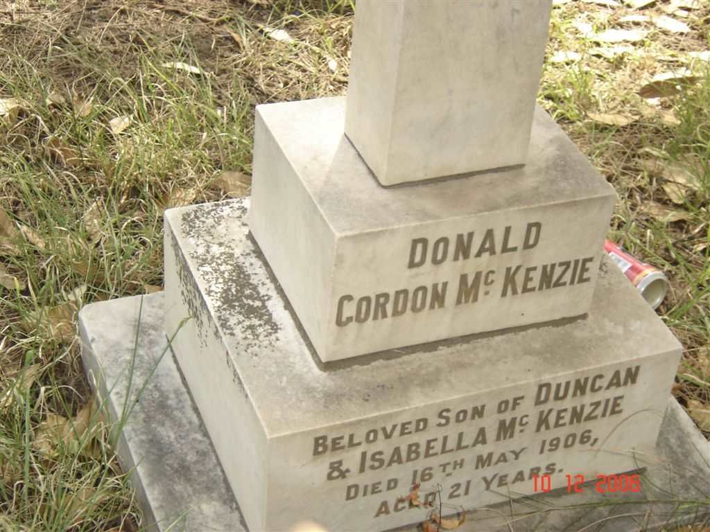 MCKENZIE Donald Gordon -1906