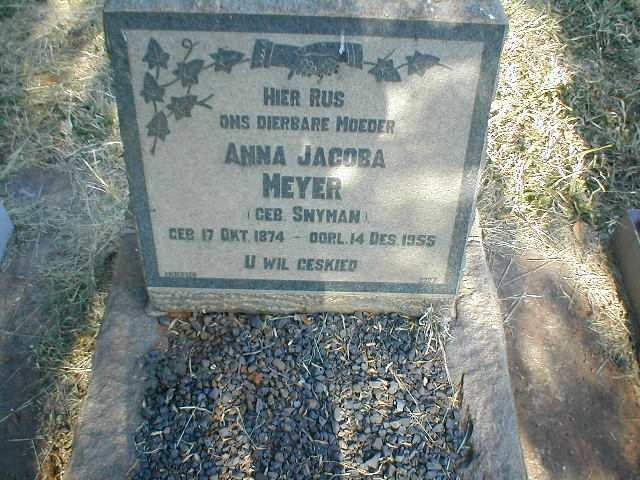 MEYER Anna Jacoba nee SNYMAN 1874-1955