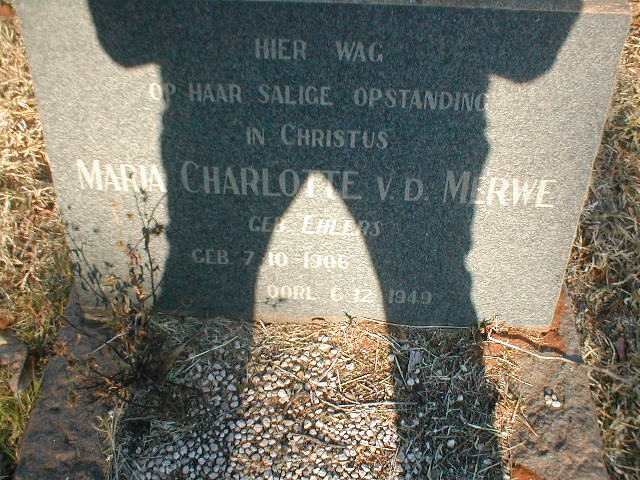 MERWE Maria Charlotte, van der nee EHLERS 1906-1949