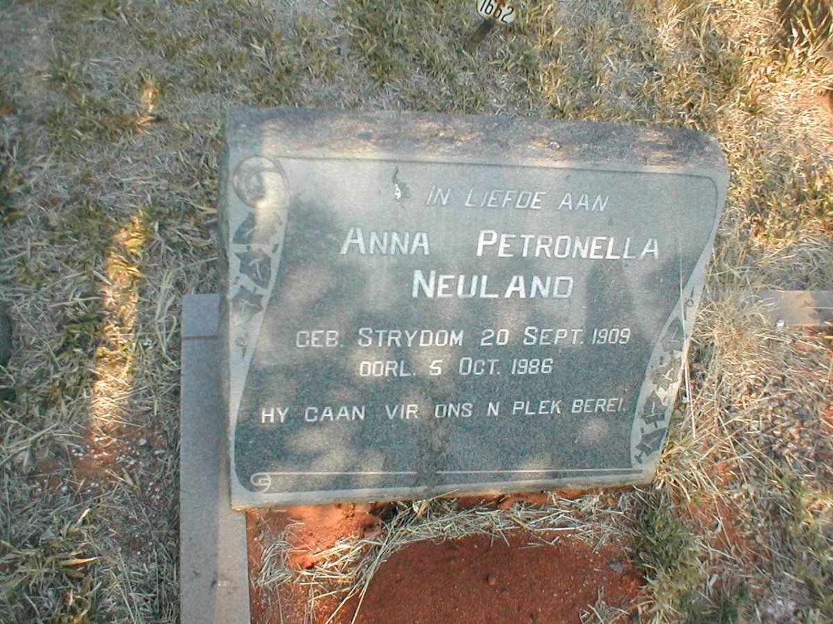 NEULAND Anna Petronella nee STRYDOM 1909-1986