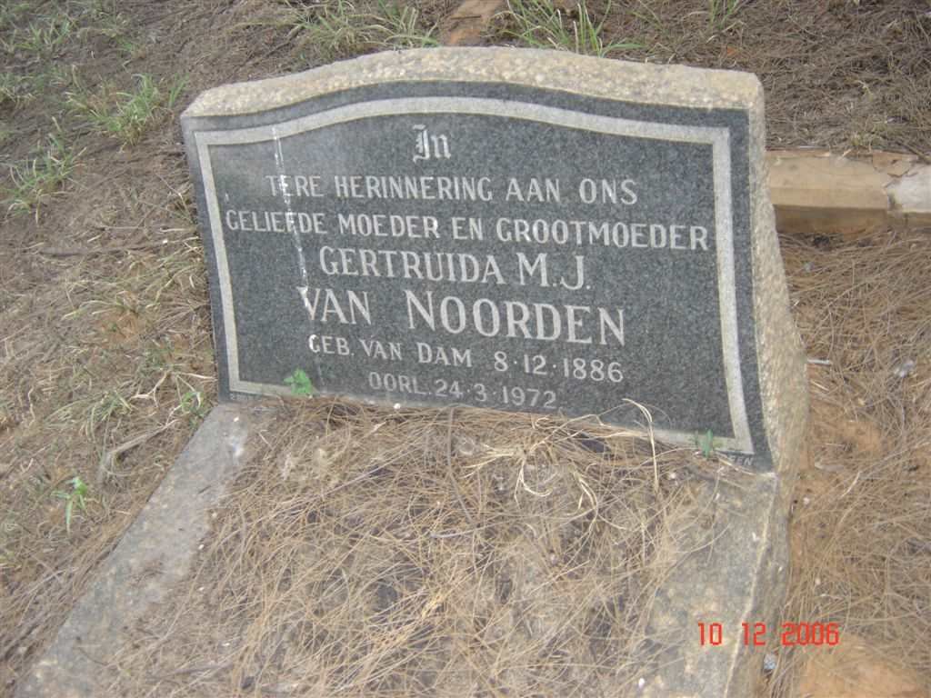 NOORDEN Gertuida M.J., van nee VAN DAM 1886-1972