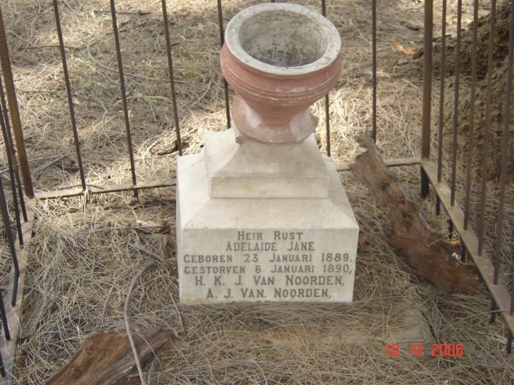 NOORDEN Adelaide Jane, van 1889-1890
