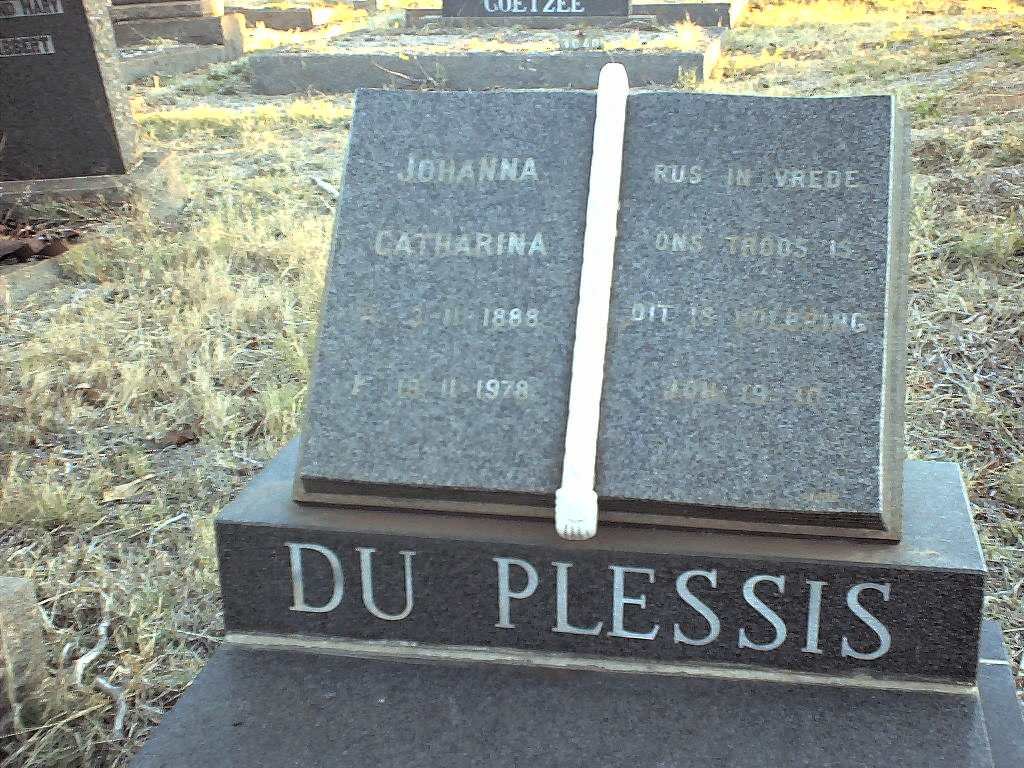 PLESSIS Johanna Catharina, du 1888-1978