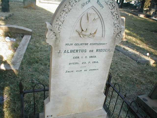 RIDDER J. Albertus, de 1869-1914