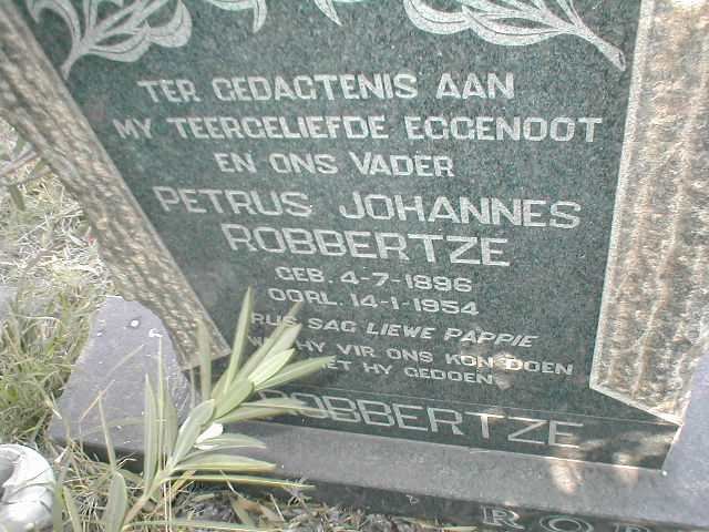 ROBBERTZE Petrus Johannes 1896-1954