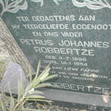 ROBBERTZE Petrus Johannes 1896-1954