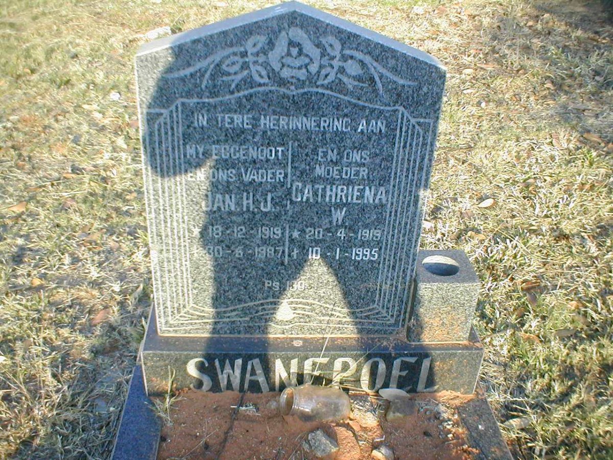 SWANEPOEL Jan H.J. 1919-1987 &amp; Cathriena W. 1919-1995