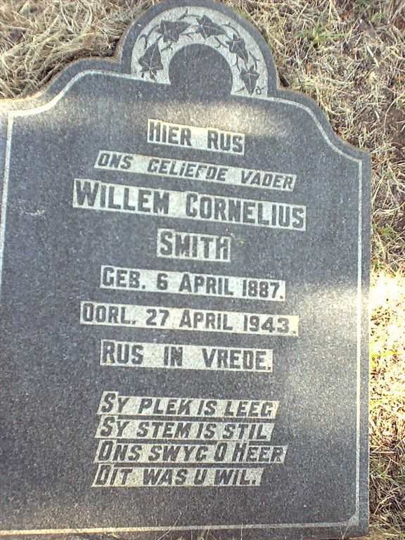 SMITH Willem Cornelius 1887-1943