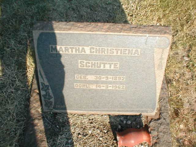 SCHUTTE Martha Christiena 1892-1962