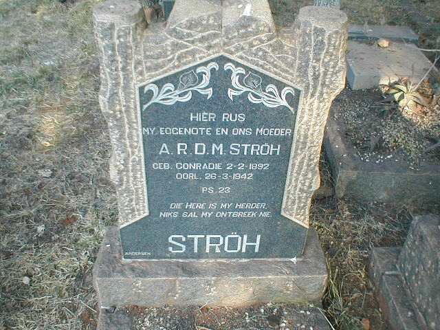 STRÖH A.R.D.M. nee CONRADIE 1892-1942