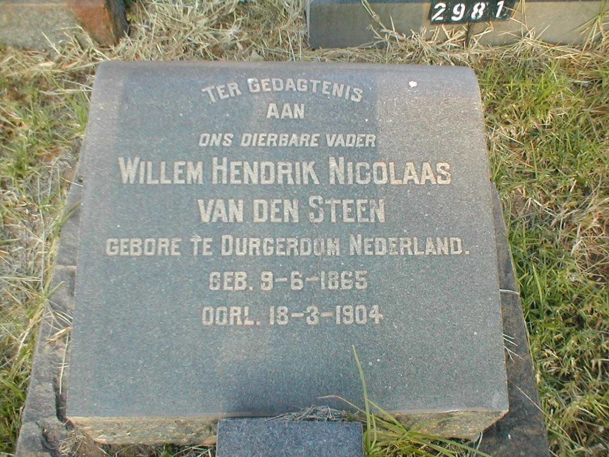 STEEN Willem Hendrik Nicolaas, van den 1865-1904