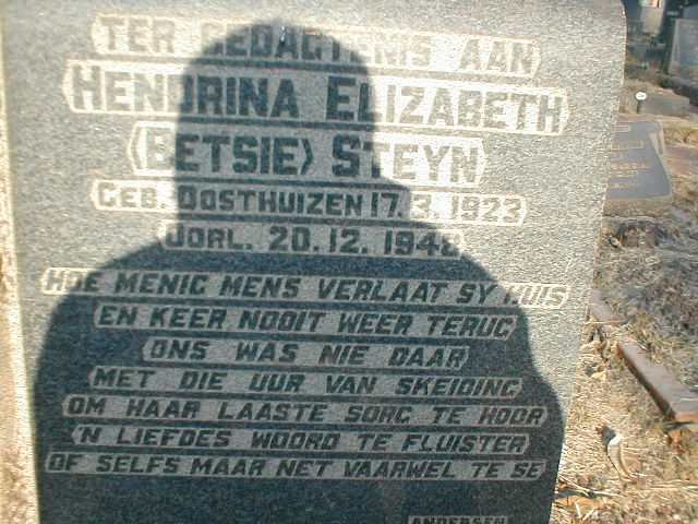 STEYN Hendrina Elizabeth nee OOSTHUIZEN 1923-1948