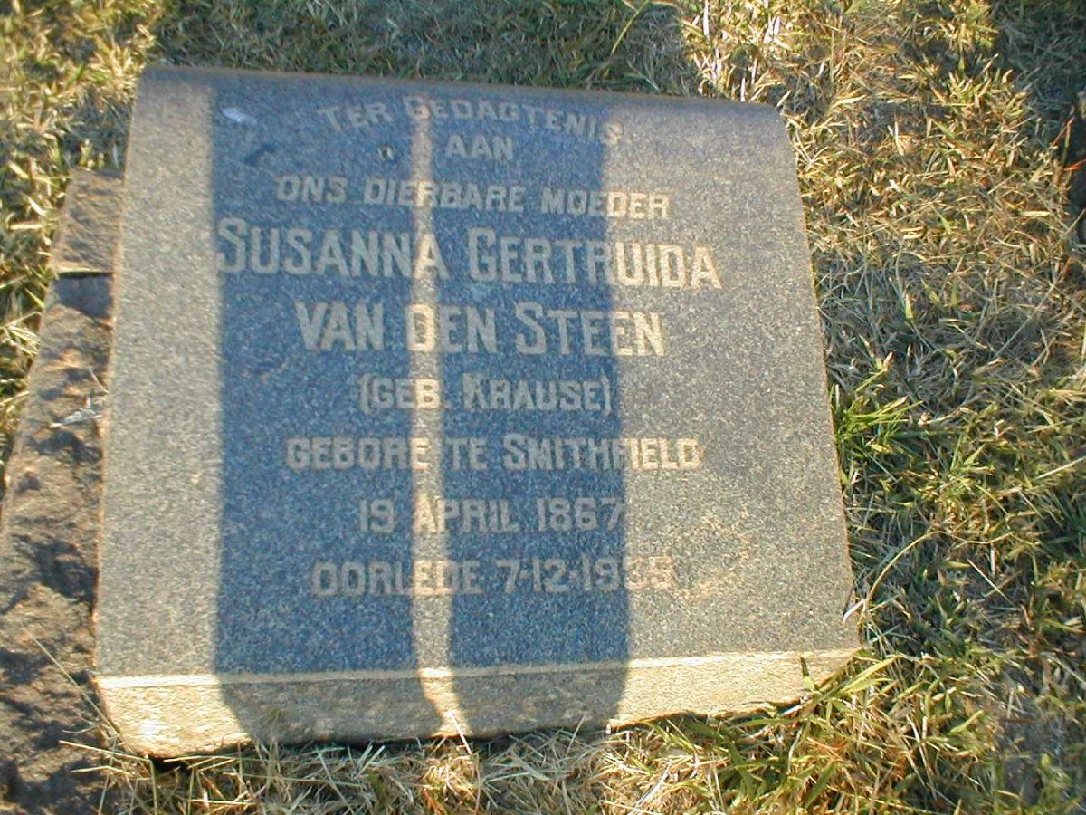 STEEN Susanna Gertruida, van den nee KRAUSE 1867-1935