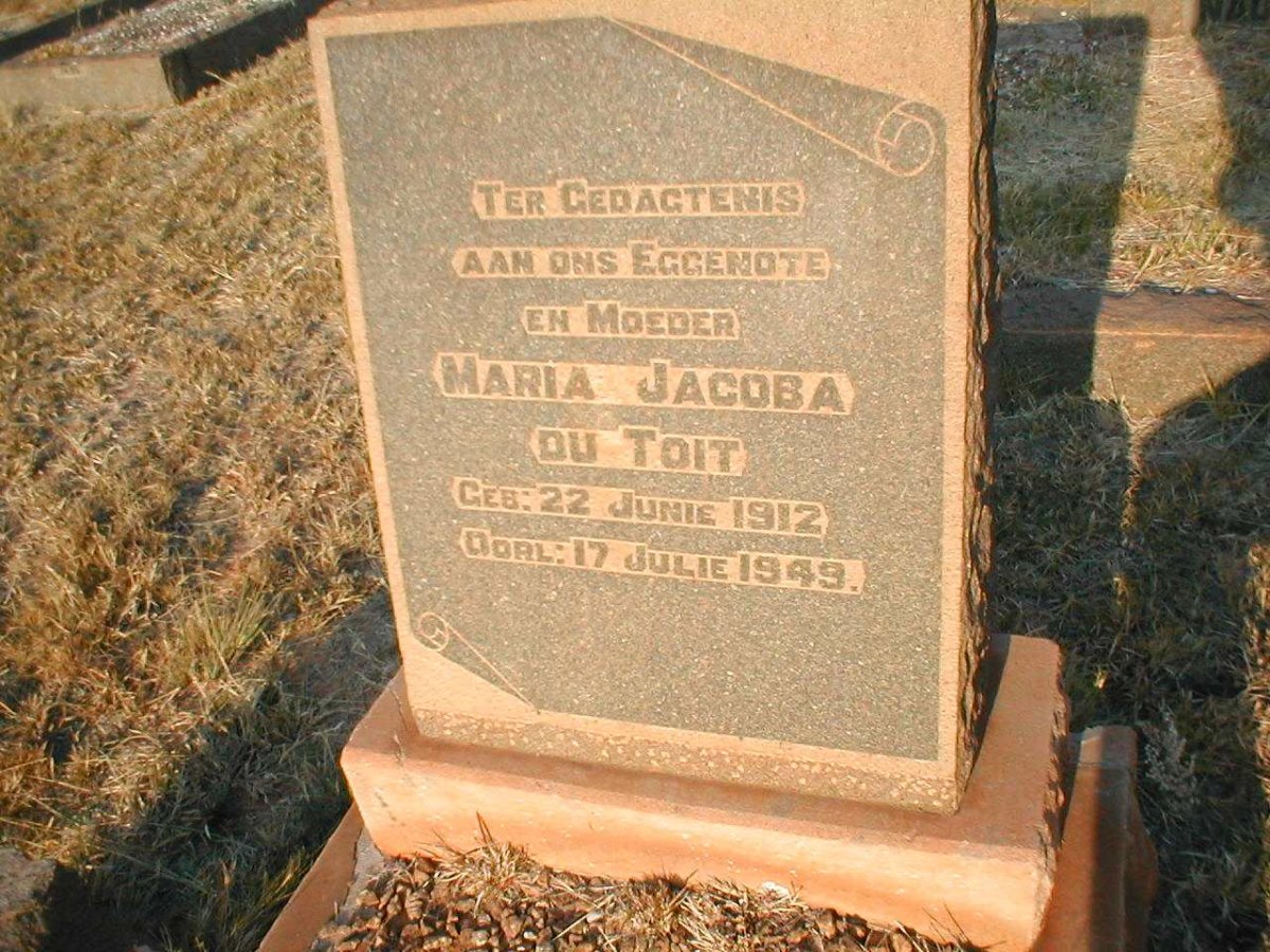 TOIT Maria Jacoba, du 1912-1949