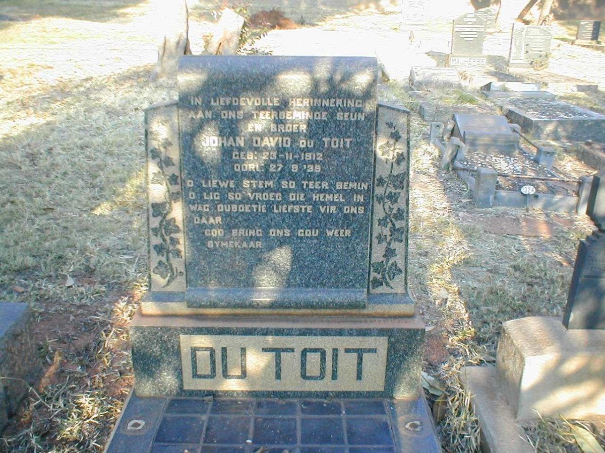 TOIT Johan David, du 1912-1939