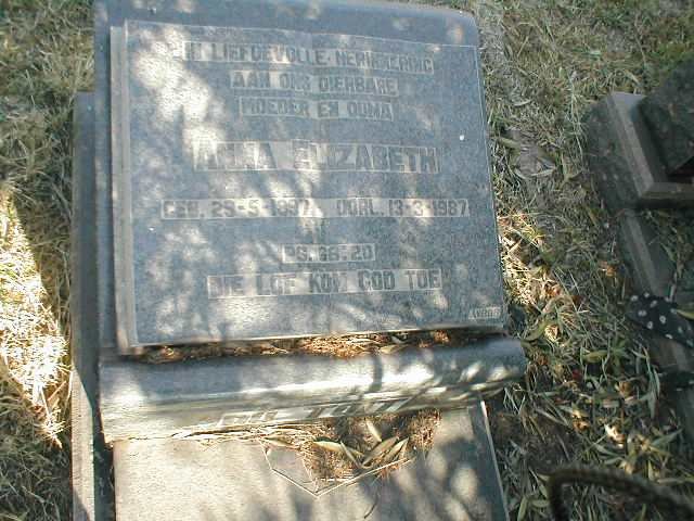 TOIT Anna Elizabeth, du 1897-1987