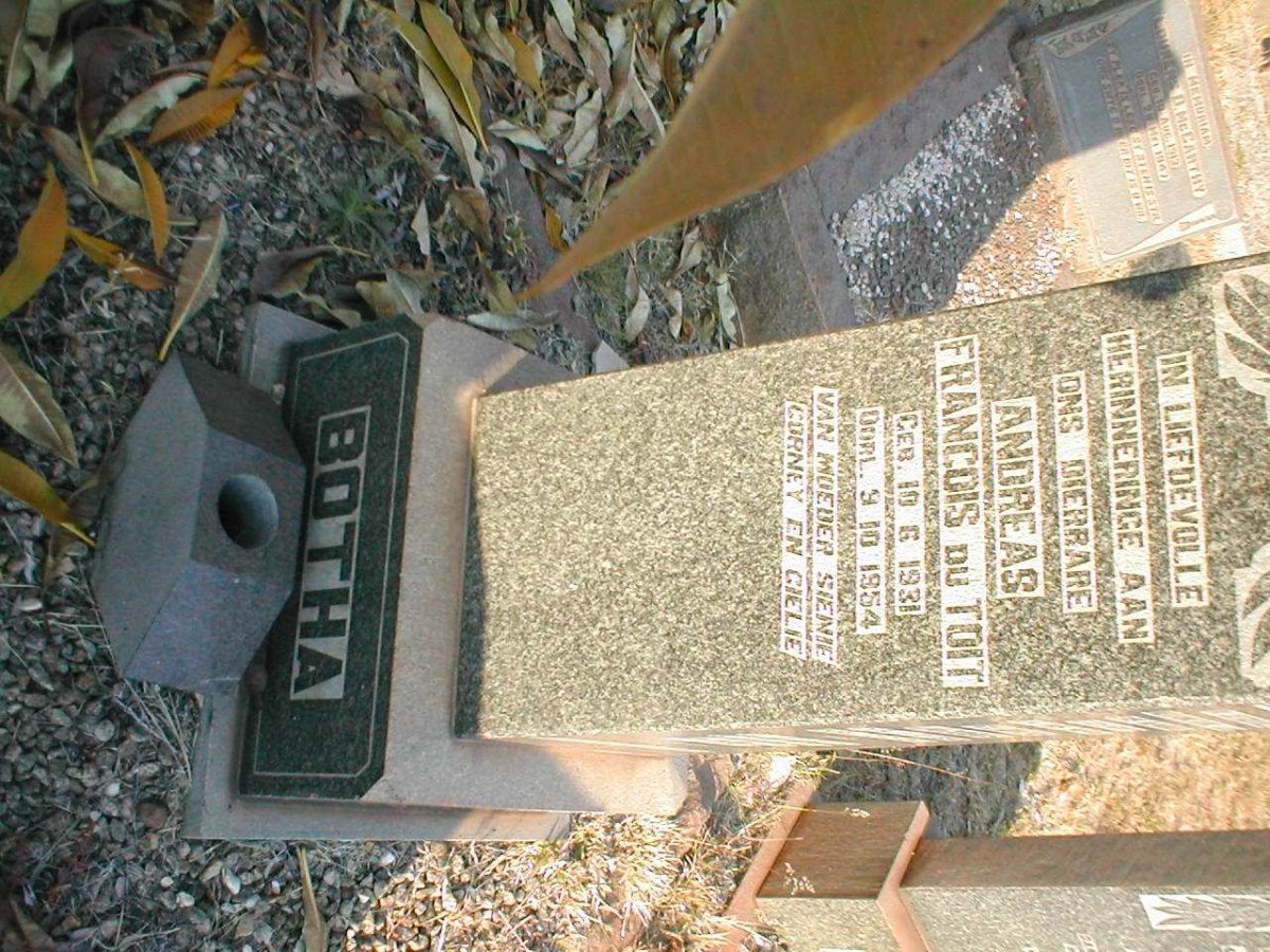 TOIT Andreas Francois, du 1931-1984