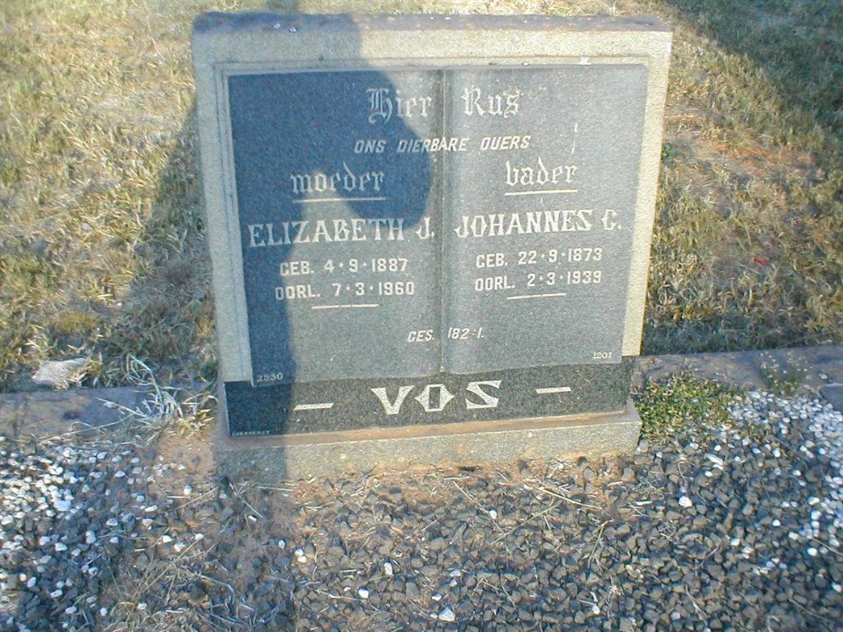 VOS Johannes C. 1873-1939 &amp; Elizabeth J. 1887-1960