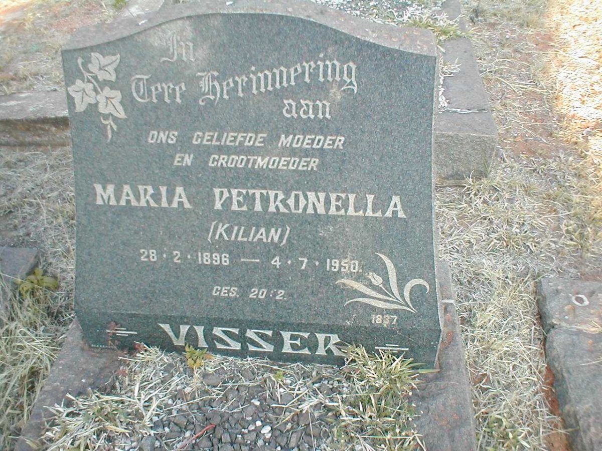 VISSER Maria Petronella nee KILIAN 1896-1950