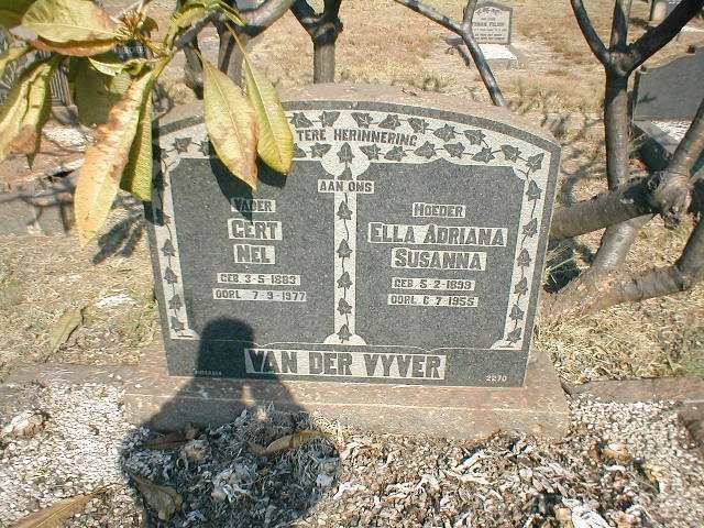 VYVER Gert Nel, van der 1883-1977 &amp; Ella Adriana Susanna 1899-1955