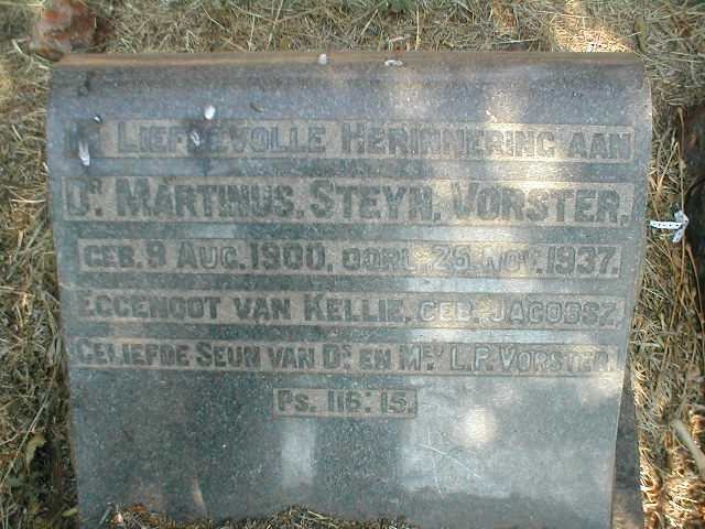 VORSTER Martinus Steyn 1900-1937