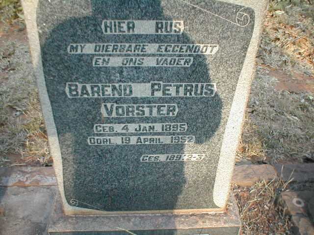 VORSTER Barend Petrus 1895-1952