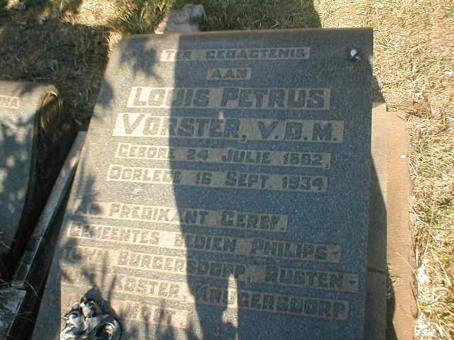 VORSTER Louis Petrus 1862-1934
