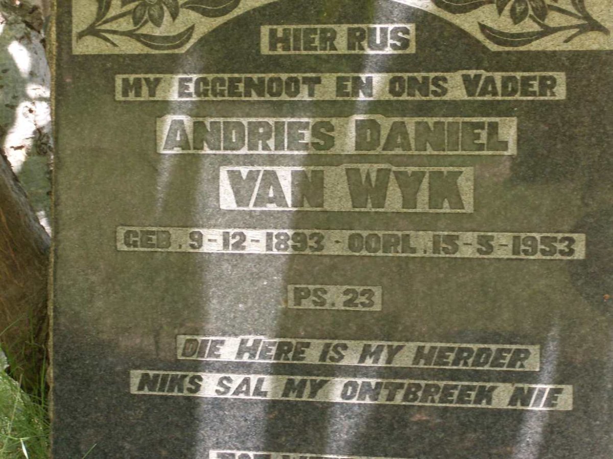 WYK Andries Daniel, van 1893-1953
