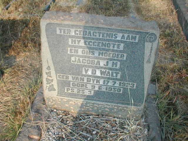 WALT Jacoba J.M., v.d. nee VAN DYK 1923-1950