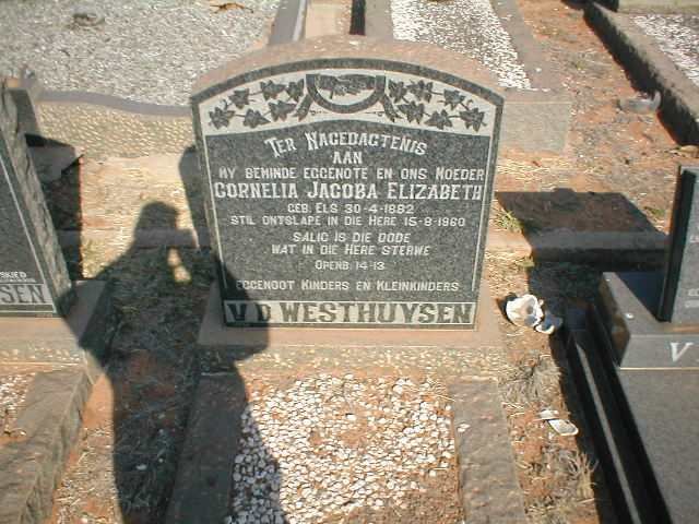 WESTHUYSEN Cornelia Jacoba Elizabeth, van der nee ELS 1882-1960