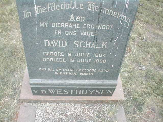 WESTHUYSEN David Schalk, van der 1884-1963