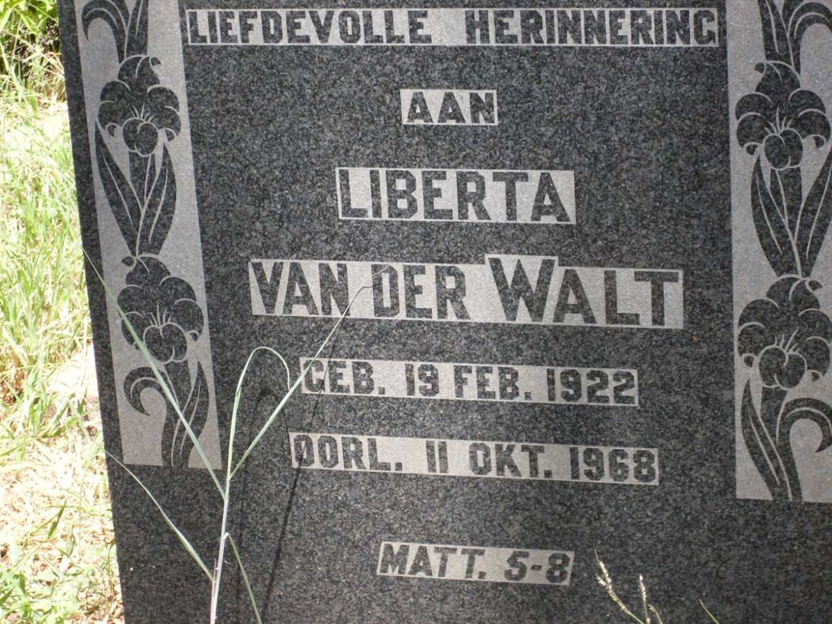 WALT Liberta, van der 1922-1968