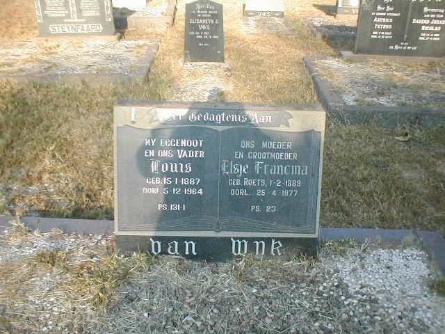 WYK Louis, van 1887-1964 &amp; Elsje Francina ROETS 1889-1977