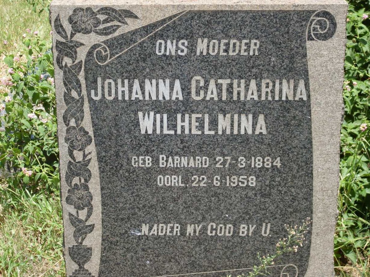 WYK  Johanna Catharina Wilhelmina, van nee BARNARD 1884-1958