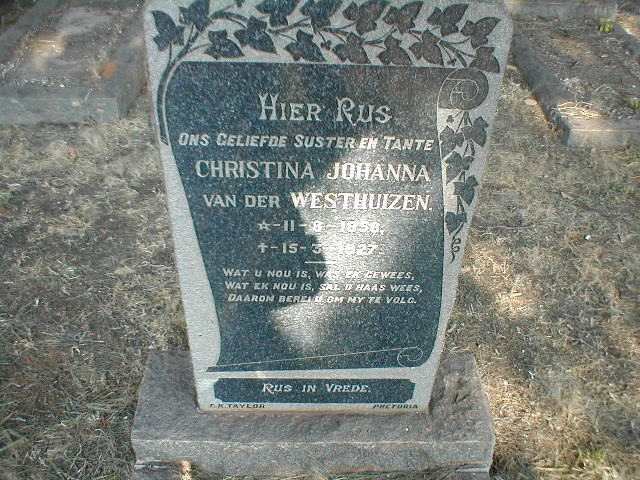 WESTHUIZEN Christina Johanna, van der 1858-1927