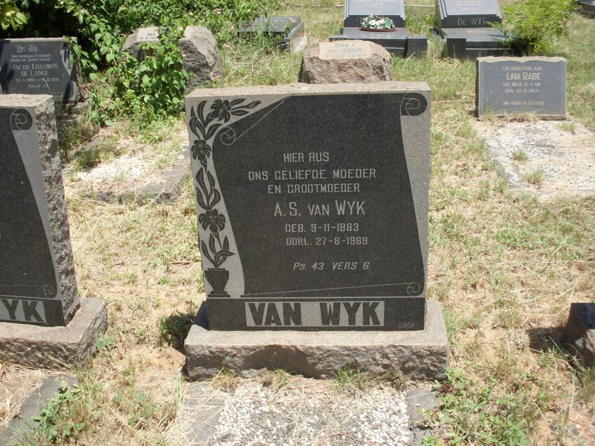 WYK A.S., van 1883-1969