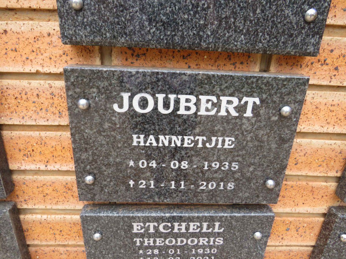 JOUBERT Hannetjie 1935-2018