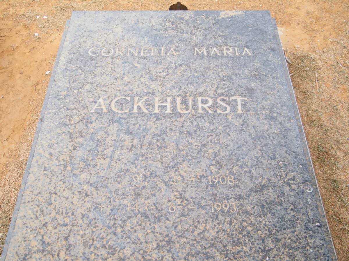 ACKHURST Cornelia Maria 1908-1993
